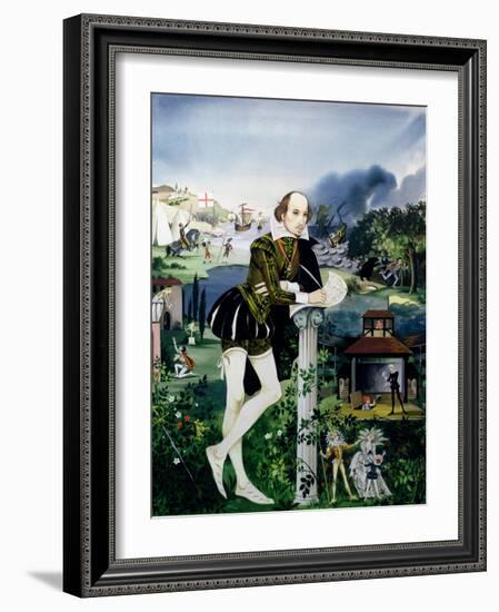 Illustration for the Cover of 'Finding Out, Shakespeare's World', Published by Purnell and Sons…-Janet and Anne Johnstone-Framed Giclee Print