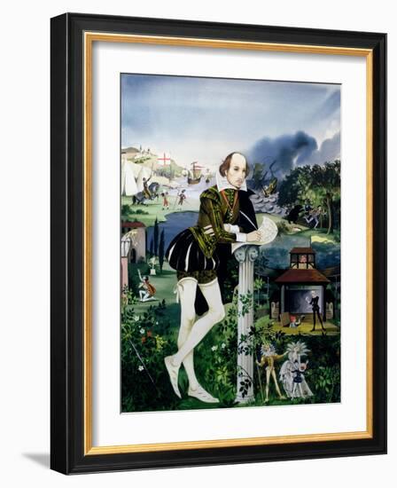 Illustration for the Cover of 'Finding Out, Shakespeare's World', Published by Purnell and Sons…-Janet and Anne Johnstone-Framed Giclee Print