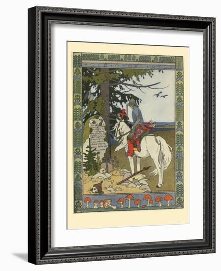 Illustration for the Fairy Tale of Ivan Tsarevich, the Firebird, and the Gray Wolf, 1902-Ivan Yakovlevich Bilibin-Framed Giclee Print