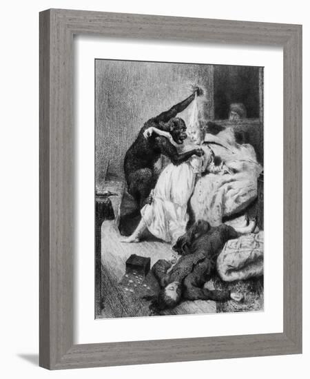 Illustration for "The Murders in the Rue Morgue" by Edgar Allan Poe-Daniel Urrabieta Vierge-Framed Giclee Print