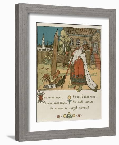 Illustration For the Poem The Tale of the Golden Cockerel by Alexander Pushkin-Ivan Bilibin-Framed Giclee Print