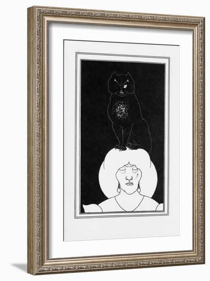 Illustration for the Story the Black Cat by Edgar Allan Poe, 1894-1895-Aubrey Beardsley-Framed Giclee Print