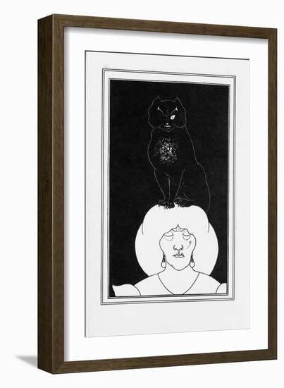 Illustration for the Story the Black Cat by Edgar Allan Poe, 1894-1895-Aubrey Beardsley-Framed Giclee Print