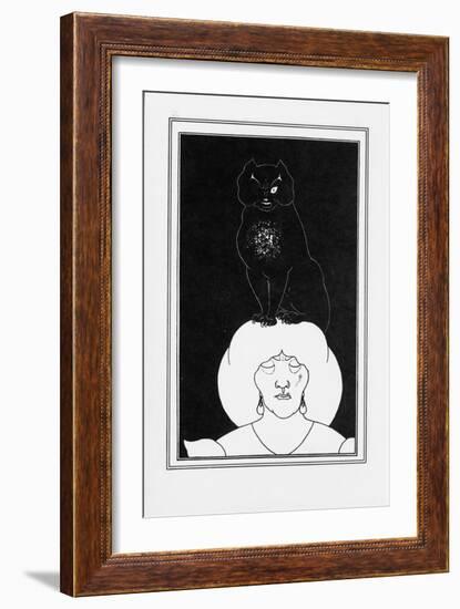 Illustration for the Story the Black Cat by Edgar Allan Poe, 1894-1895-Aubrey Beardsley-Framed Giclee Print