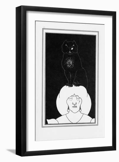 Illustration for the Story the Black Cat by Edgar Allan Poe, 1894-1895-Aubrey Beardsley-Framed Giclee Print