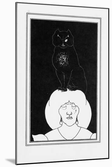 Illustration for the Story the Black Cat by Edgar Allan Poe, 1894-1895-Aubrey Beardsley-Mounted Giclee Print