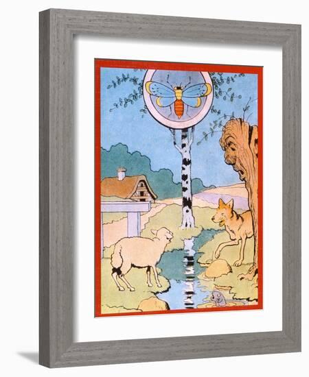 Illustration for the Wolf and the Lamb, from 'Fables'-Benjamin Rabier-Framed Giclee Print