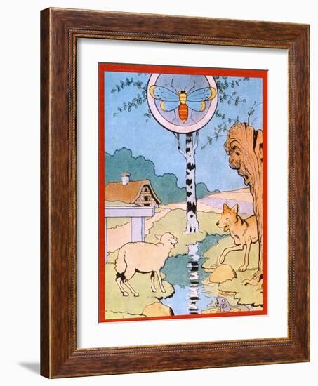 Illustration for the Wolf and the Lamb, from 'Fables'-Benjamin Rabier-Framed Giclee Print