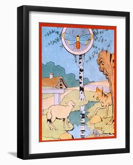 Illustration for the Wolf and the Lamb, from 'Fables'-Benjamin Rabier-Framed Giclee Print
