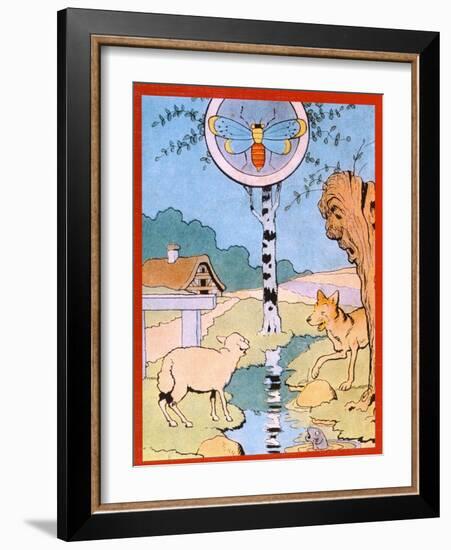 Illustration for the Wolf and the Lamb, from 'Fables'-Benjamin Rabier-Framed Giclee Print