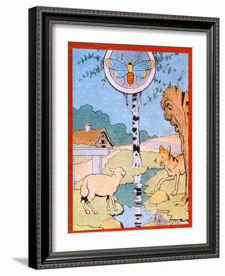 Illustration for the Wolf and the Lamb, from 'Fables'-Benjamin Rabier-Framed Giclee Print