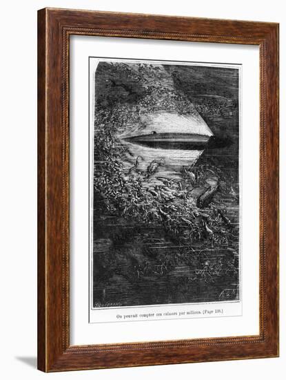 Illustration from "20,000 Leagues under the Sea"-Alphonse Marie de Neuville-Framed Giclee Print