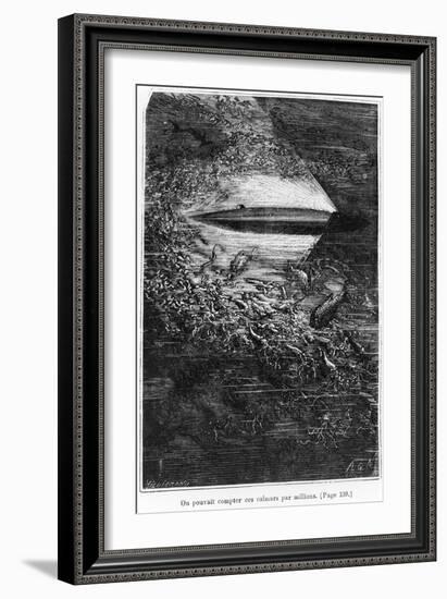 Illustration from "20,000 Leagues under the Sea"-Alphonse Marie de Neuville-Framed Giclee Print