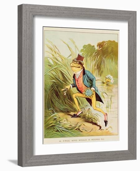 Illustration from 'A Frog He Would A-Wooing Go'-Randolph Caldecott-Framed Giclee Print