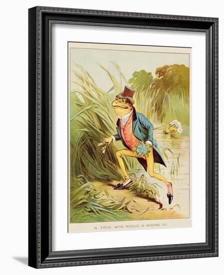 Illustration from 'A Frog He Would A-Wooing Go'-Randolph Caldecott-Framed Giclee Print