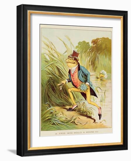 Illustration from 'A Frog He Would A-Wooing Go'-Randolph Caldecott-Framed Giclee Print