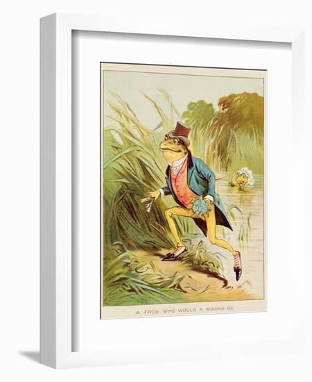 Illustration from 'A Frog He Would A-Wooing Go'-Randolph Caldecott-Framed Giclee Print