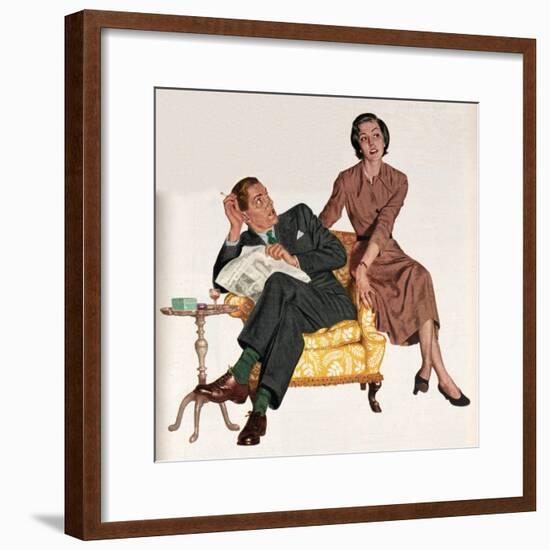 Illustration from a Women's Magazine, 1950-null-Framed Giclee Print