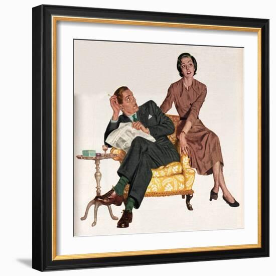 Illustration from a Women's Magazine, 1950-null-Framed Giclee Print