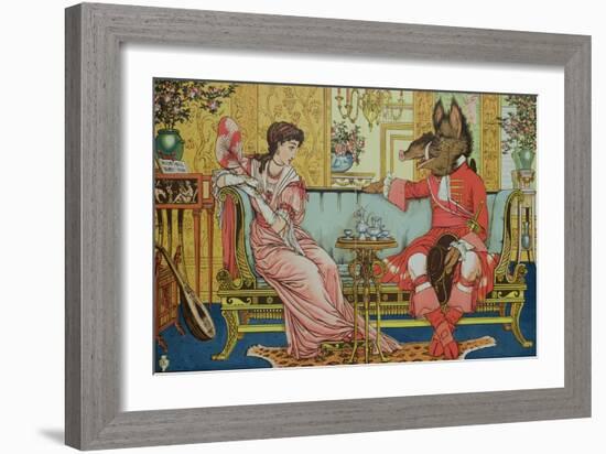 Illustration from "Beauty and the Beast," circa 1900-Walter Crane-Framed Giclee Print