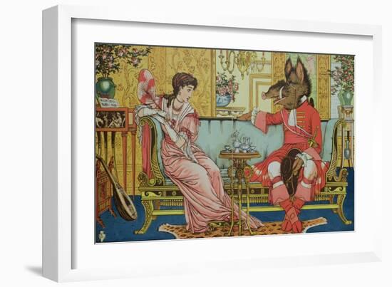 Illustration from "Beauty and the Beast," circa 1900-Walter Crane-Framed Giclee Print