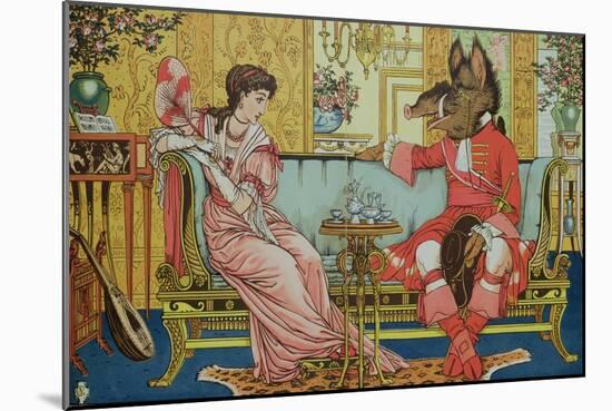 Illustration from "Beauty and the Beast," circa 1900-Walter Crane-Mounted Giclee Print