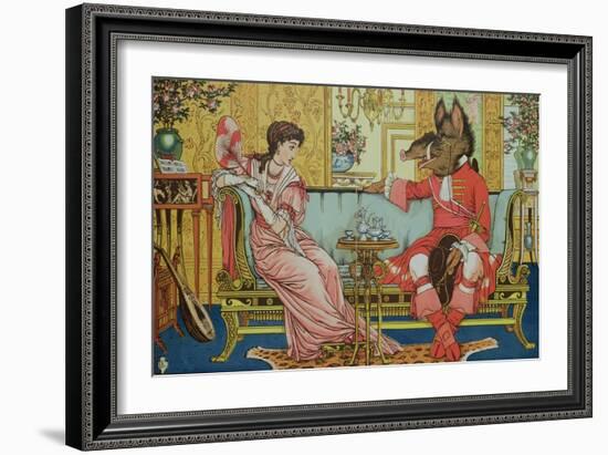 Illustration from "Beauty and the Beast," circa 1900-Walter Crane-Framed Giclee Print