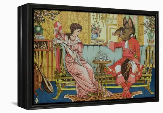 Illustration from "Beauty and the Beast," circa 1900-Walter Crane-Framed Premier Image Canvas