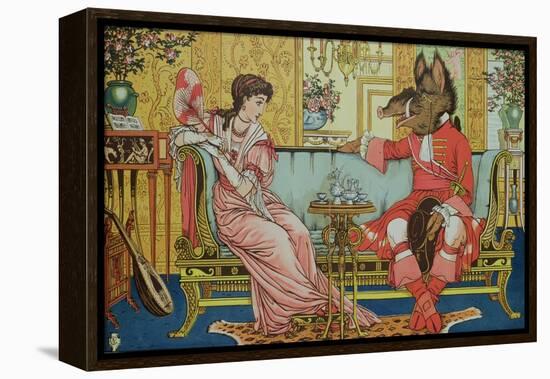 Illustration from "Beauty and the Beast," circa 1900-Walter Crane-Framed Premier Image Canvas