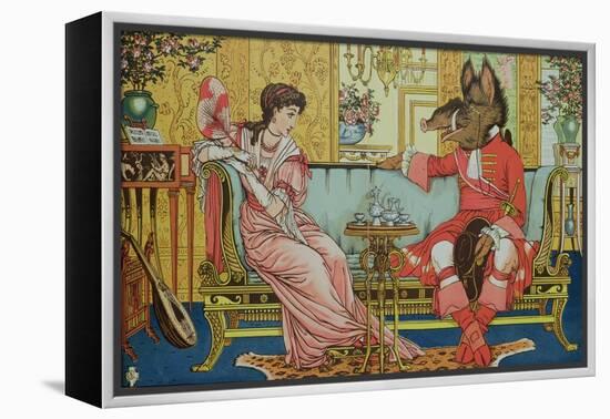 Illustration from "Beauty and the Beast," circa 1900-Walter Crane-Framed Premier Image Canvas