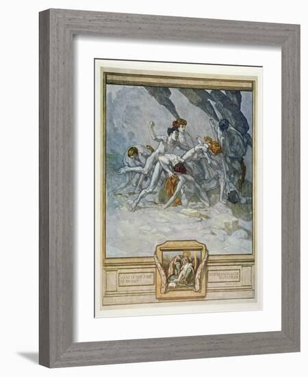 Illustration from Dante's 'Divine Comedy', Inferno, Canto Xxx: 22, 1921 (W/C on Paper)-Franz Von Bayros-Framed Giclee Print