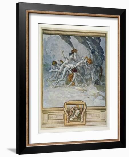 Illustration from Dante's 'Divine Comedy', Inferno, Canto Xxx: 22, 1921 (W/C on Paper)-Franz Von Bayros-Framed Giclee Print