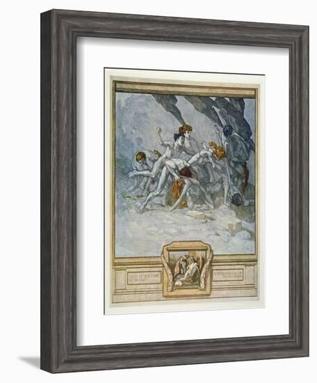 Illustration from Dante's 'Divine Comedy', Inferno, Canto Xxx: 22, 1921 (W/C on Paper)-Franz Von Bayros-Framed Premium Giclee Print