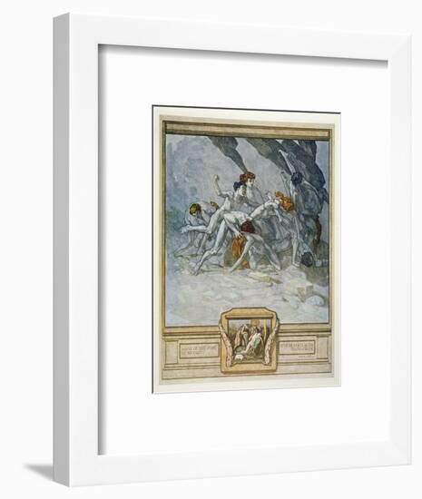 Illustration from Dante's 'Divine Comedy', Inferno, Canto Xxx: 22, 1921 (W/C on Paper)-Franz Von Bayros-Framed Premium Giclee Print