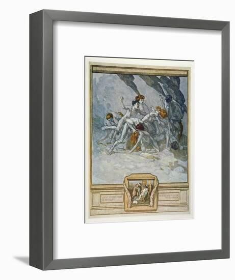 Illustration from Dante's 'Divine Comedy', Inferno, Canto Xxx: 22, 1921 (W/C on Paper)-Franz Von Bayros-Framed Premium Giclee Print