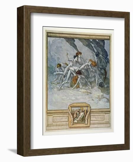 Illustration from Dante's 'Divine Comedy', Inferno, Canto Xxx: 22, 1921 (W/C on Paper)-Franz Von Bayros-Framed Premium Giclee Print