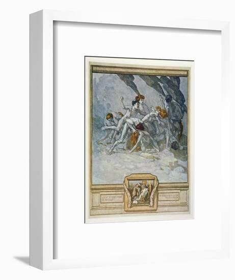 Illustration from Dante's 'Divine Comedy', Inferno, Canto Xxx: 22, 1921 (W/C on Paper)-Franz Von Bayros-Framed Premium Giclee Print