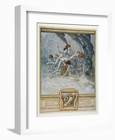 Illustration from Dante's 'Divine Comedy', Inferno, Canto Xxx: 22, 1921 (W/C on Paper)-Franz Von Bayros-Framed Premium Giclee Print