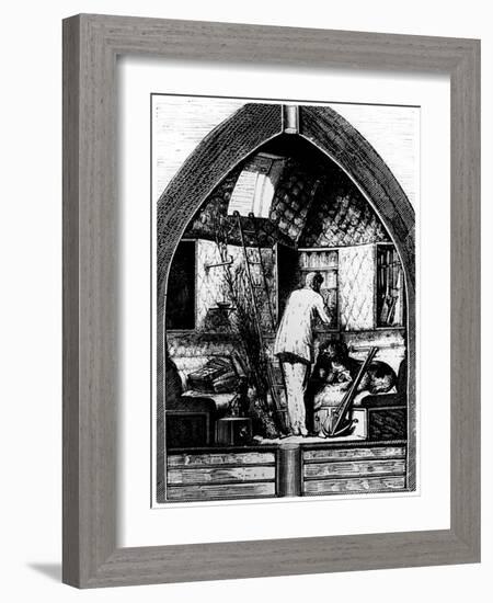 Illustration from De La Terre a La Lune by Jules Verne, 1865-null-Framed Giclee Print