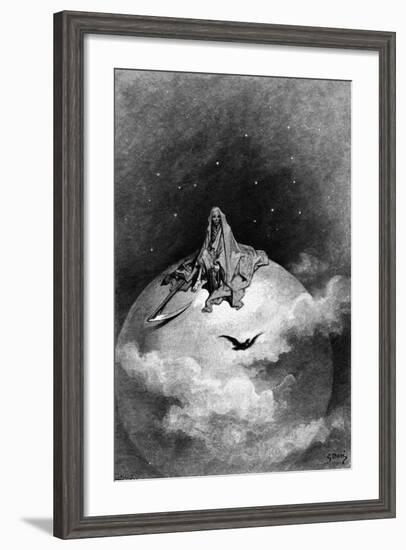 Illustration from Edgar Allan Poe's 'The Raven', 1882-Gustave Dor?-Framed Giclee Print