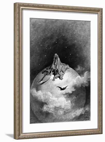 Illustration from Edgar Allan Poe's 'The Raven', 1882-Gustave Dor?-Framed Giclee Print