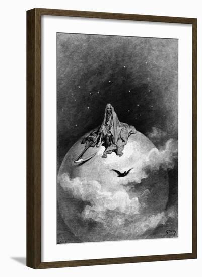 Illustration from Edgar Allan Poe's 'The Raven', 1882-Gustave Dor?-Framed Giclee Print