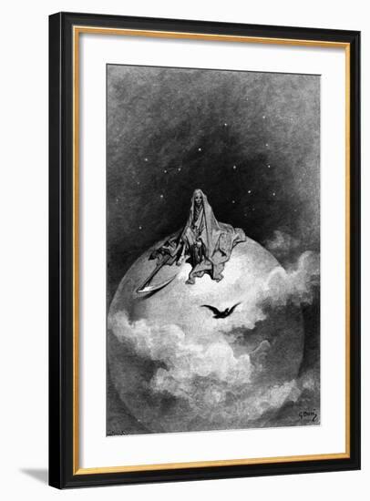 Illustration from Edgar Allan Poe's 'The Raven', 1882-Gustave Dor?-Framed Giclee Print