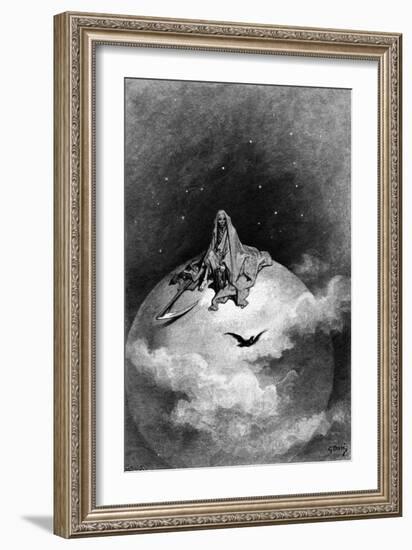 Illustration from Edgar Allan Poe's 'The Raven', 1882-Gustave Dor?-Framed Giclee Print