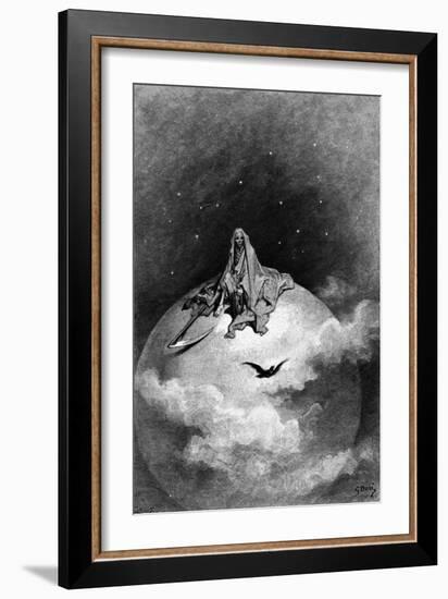 Illustration from Edgar Allan Poe's 'The Raven', 1882-Gustave Dor?-Framed Giclee Print