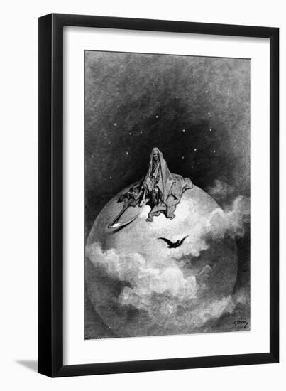 Illustration from Edgar Allan Poe's 'The Raven', 1882-Gustave Dor?-Framed Giclee Print