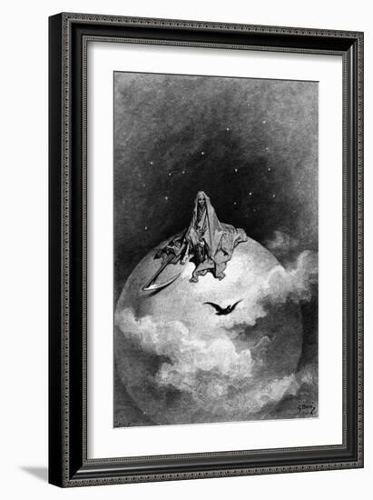 Illustration from Edgar Allan Poe's 'The Raven', 1882-Gustave Dor?-Framed Giclee Print