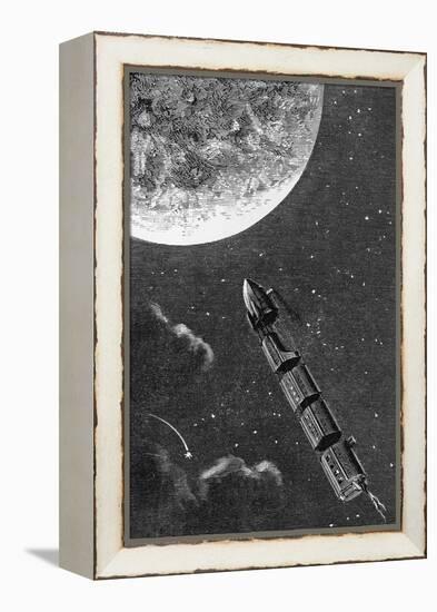 Illustration from From the Earth to the Moon-Jules Verne-Framed Premier Image Canvas