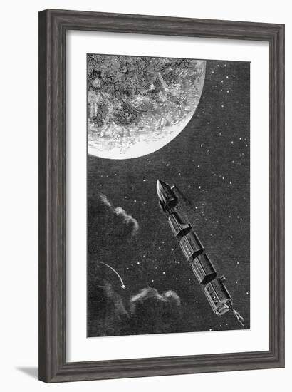 Illustration from From the Earth to the Moon-Jules Verne-Framed Giclee Print