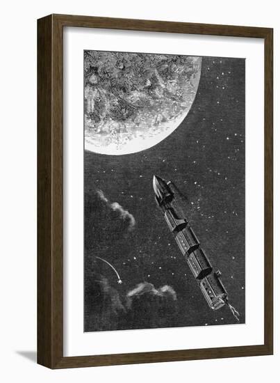 Illustration from From the Earth to the Moon-Jules Verne-Framed Giclee Print